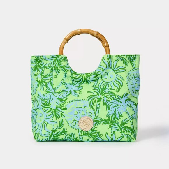 Lilly Pulitzer Bamboo Bag Purse Green Cool Mint Catching Rays NEW - Picture 3 of 4